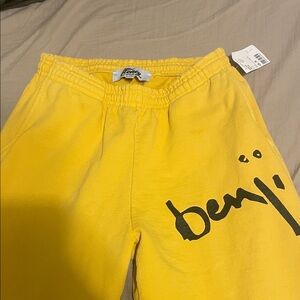 United Colors Of Benetton Kids Yellow Joggers with Black Print